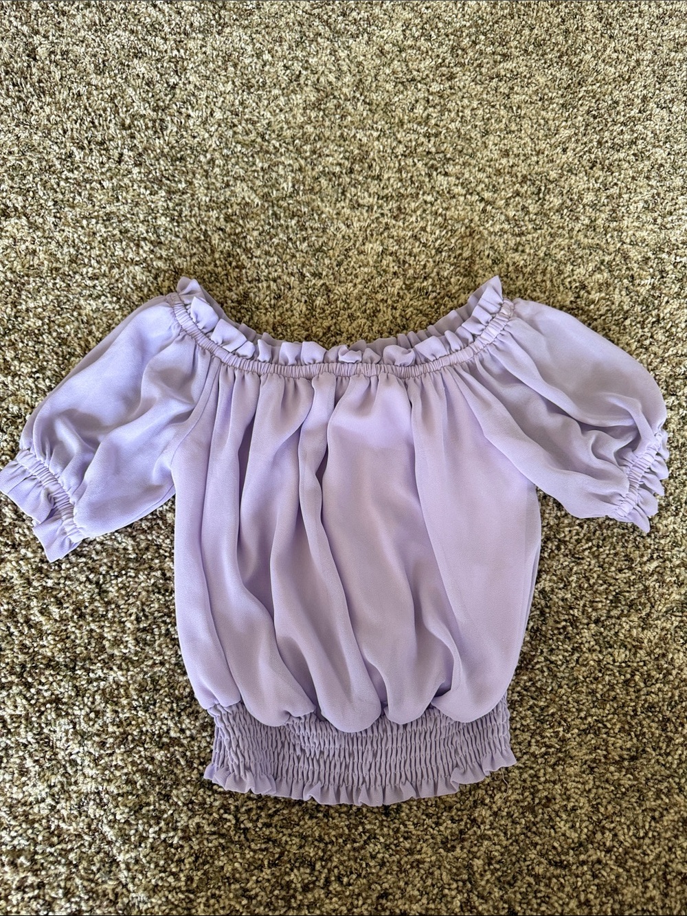 HYFVE Lilac Off-Shoulder Puff Sleeve Blouse